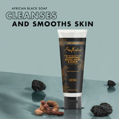 SheaMoisture African Black Soap Clarifying Facial Wash & Scrub - 4 oz: Paraben-Free, Sulfate-Free, Acne-Prone Skin
