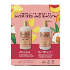 SheaMoisture Shampoo & Conditioner Bundle for Curly Hair, Coconut Hibiscus Curl & Shine with Fair Trade Shea Butter - 26oz/2pk
