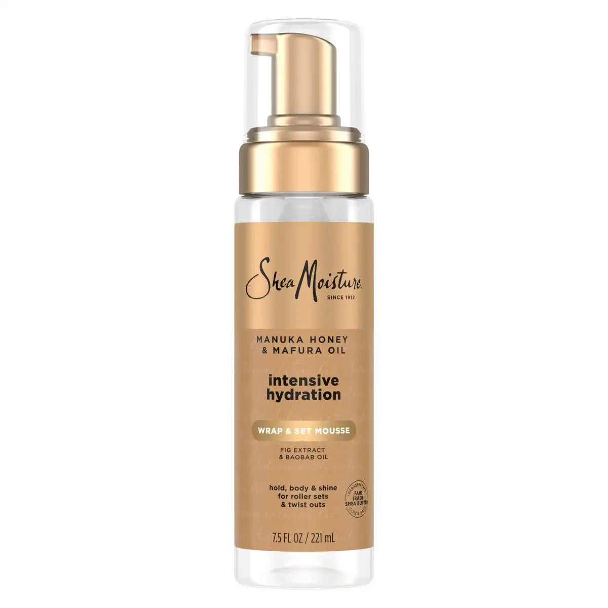 SheaMoisture Manuka Honey & Mafura Oil Hydrating Wrap & Set Hair Mousse - 7.5 fl oz: Paraben-Free, Sulfate-Free, Curl Enhancing