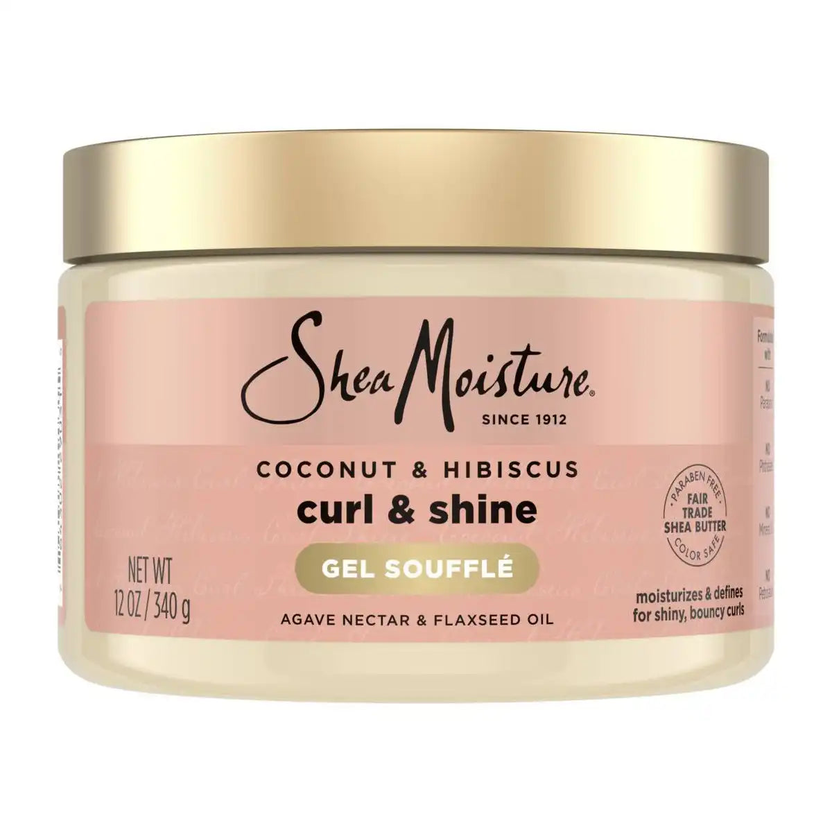 SheaMoisture Coconut and Hibiscus Curling Gel For Thick Curly Hair - 12oz: Paraben-Free, Silicone-Free, Contains Shea Butter