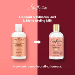 SheaMoisture Coconut & Hibiscus Curl & Style Milk For Thick Curly Hair - 8 fl oz: Paraben-Free Cream with Shea Butter