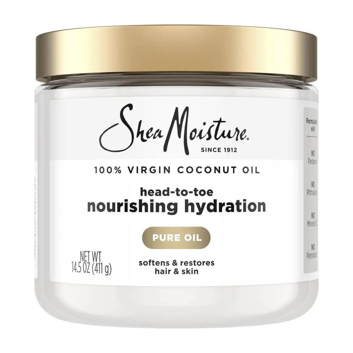 SheaMoisture 100% Extra Virgin Coconut Oil - 15 fl oz: Moisturizing Cream for Hands, Legs & Whole Body