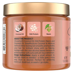 SheaMoisture Coconut & Hibiscus + Flaxseed Defining Styling Hair Gel - 15oz: Paraben-Free, Contains Shea Butter, Dry Hair