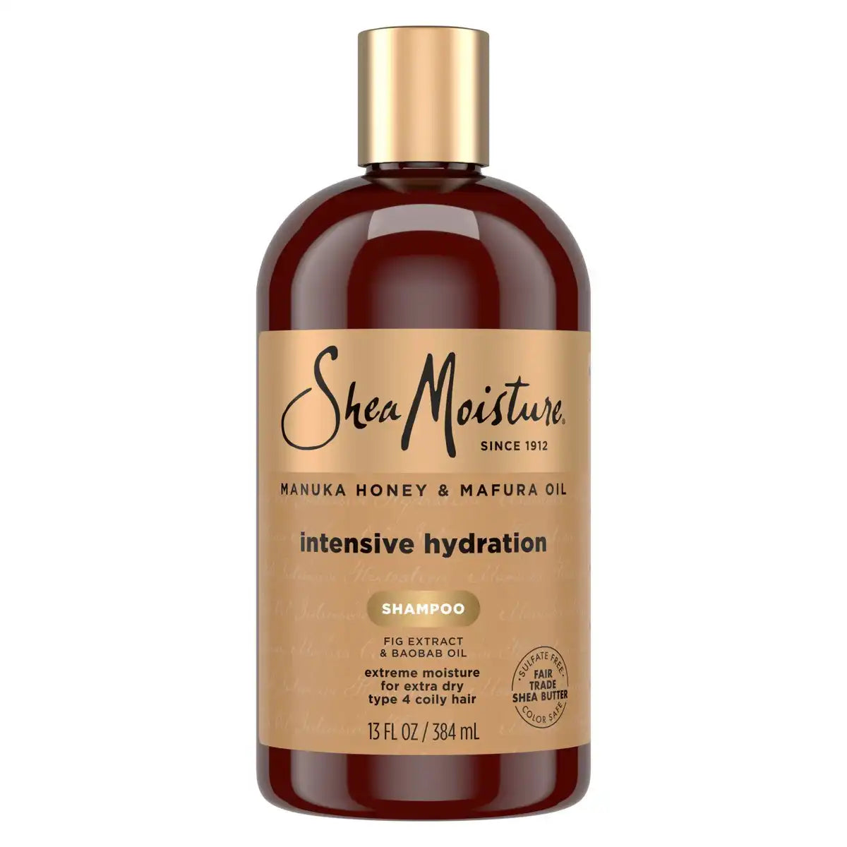 SheaMoisture Manuka Honey & Mafura Hair Oil Intensive Hydration Shampoo - 13 fl oz: Textured & Coarse, Sulfate-Free, Vitamin C, Liquid