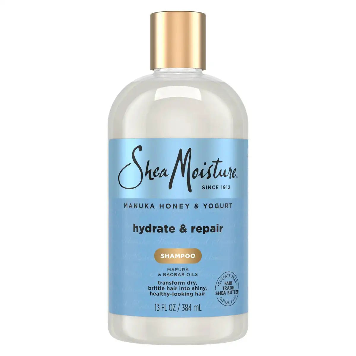 SheaMoisture Manuka Honey & Yogurt Hydrate & Repair Shampoo - 13 fl oz: For Curly, Dry Hair, Moisturizing, Paraben-Free, Sulfate-Free