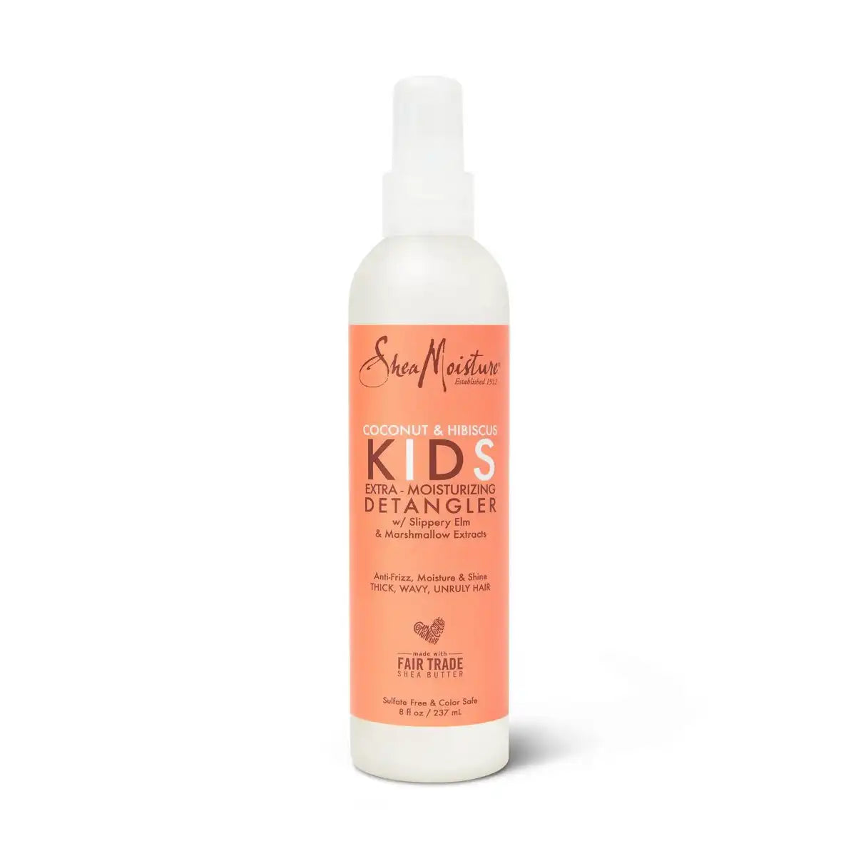 SheaMoisture Coconut & Hibiscus Kids Extra-Moisturizing Detangler - 8 fl oz: Textured & Curly Hair Spray, Daily Use, Sulfate-Free