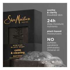 SheaMoisture Calm & Clearing Bar Soap - African Black Soap - 8oz