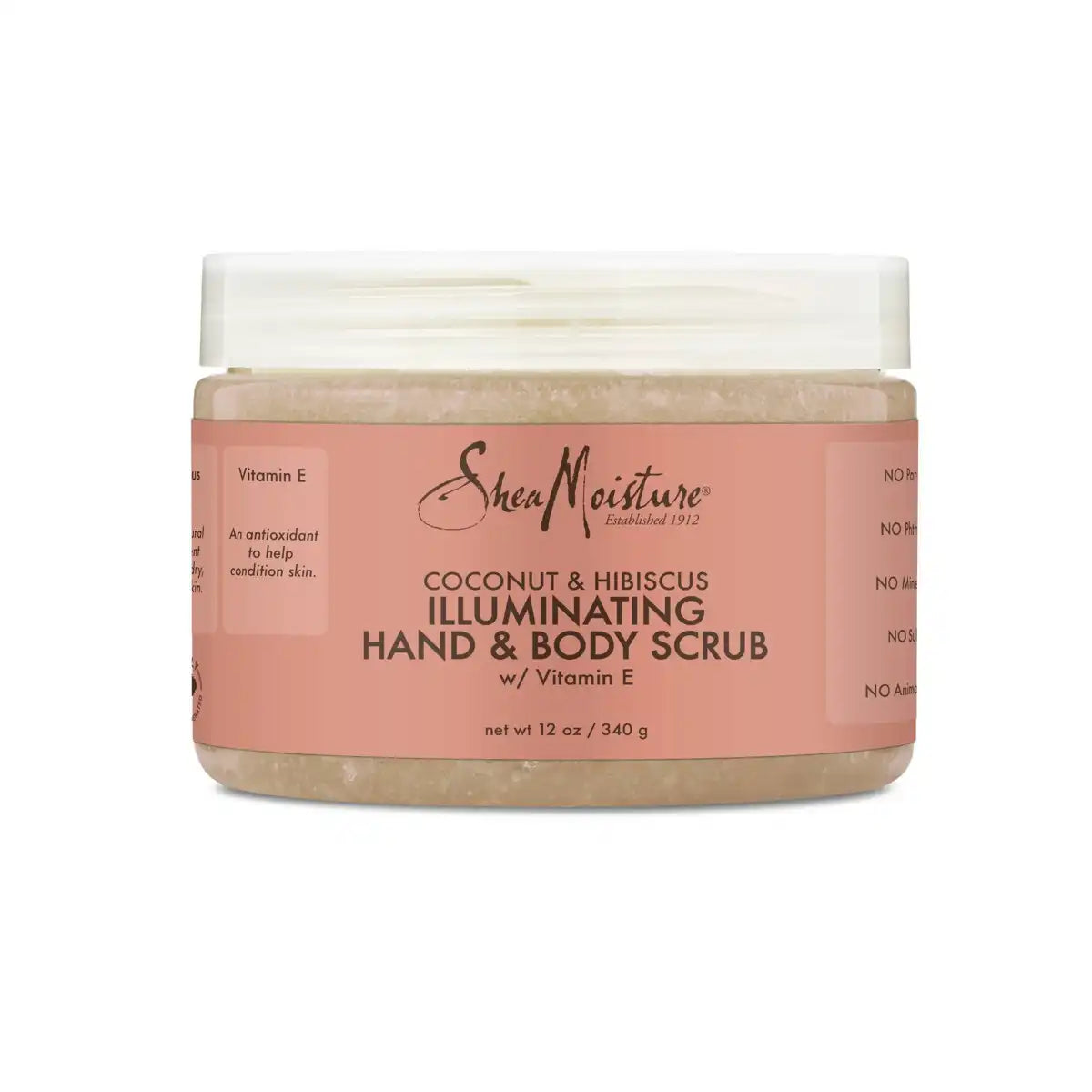 SheaMoisture Coconut & Hibiscus Illuminating Hand and Body Scrub - 12oz: Paraben-Free, Sulfate-Free, Contains Coconut Oil