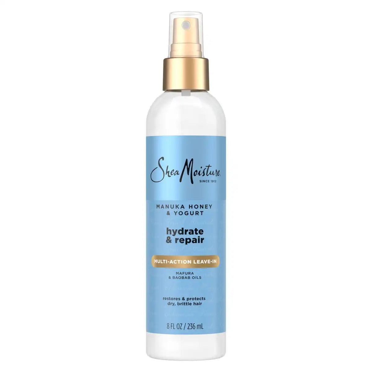 SheaMoisture Manuka Honey & Yogurt Hydrate + Repair Leave-In Conditioner Spray - 8 fl oz: Paraben-Free, Sulfate-Free, Deep Hydration