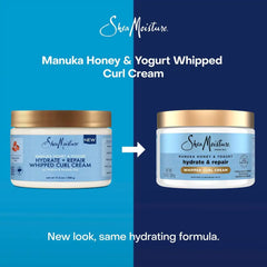 SheaMoisture Manuka Honey + Yogurt Hydrate + Repair Whipped Curl Cream - 11.5oz: Moisturizing, Strengthening, Paraben-Free, Sulfate-Free